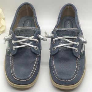 Sperry Blue/Silver Leather Top Siders